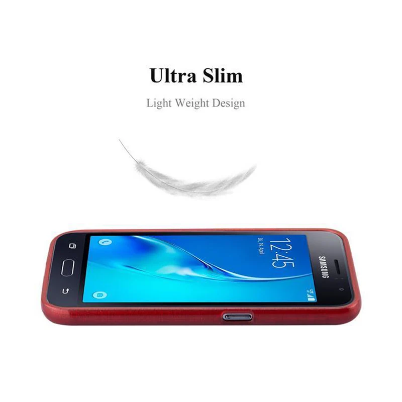 Cadorabo Hülle kompatibel mit Samsung Galaxy J1 2016 Schutzhülle aus flexiblem TPU Silikon im Brushed Design