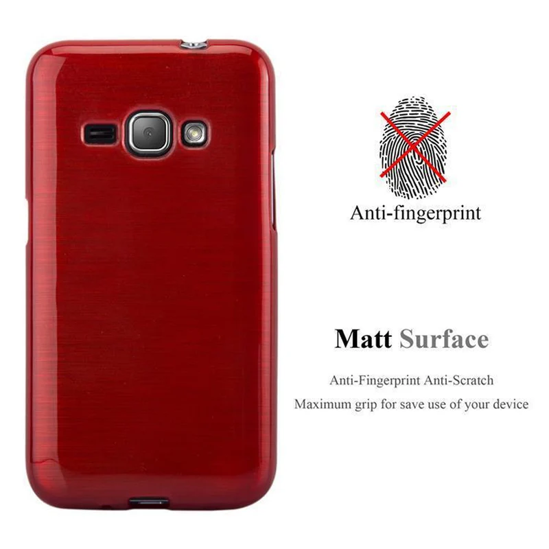 Cadorabo Hülle kompatibel mit Samsung Galaxy J1 2016 Schutzhülle aus flexiblem TPU Silikon im Brushed Design