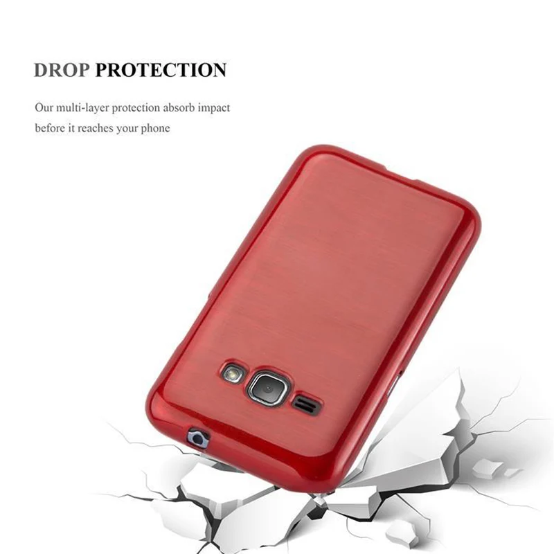 Cadorabo Hülle kompatibel mit Samsung Galaxy J1 2016 Schutzhülle aus flexiblem TPU Silikon im Brushed Design