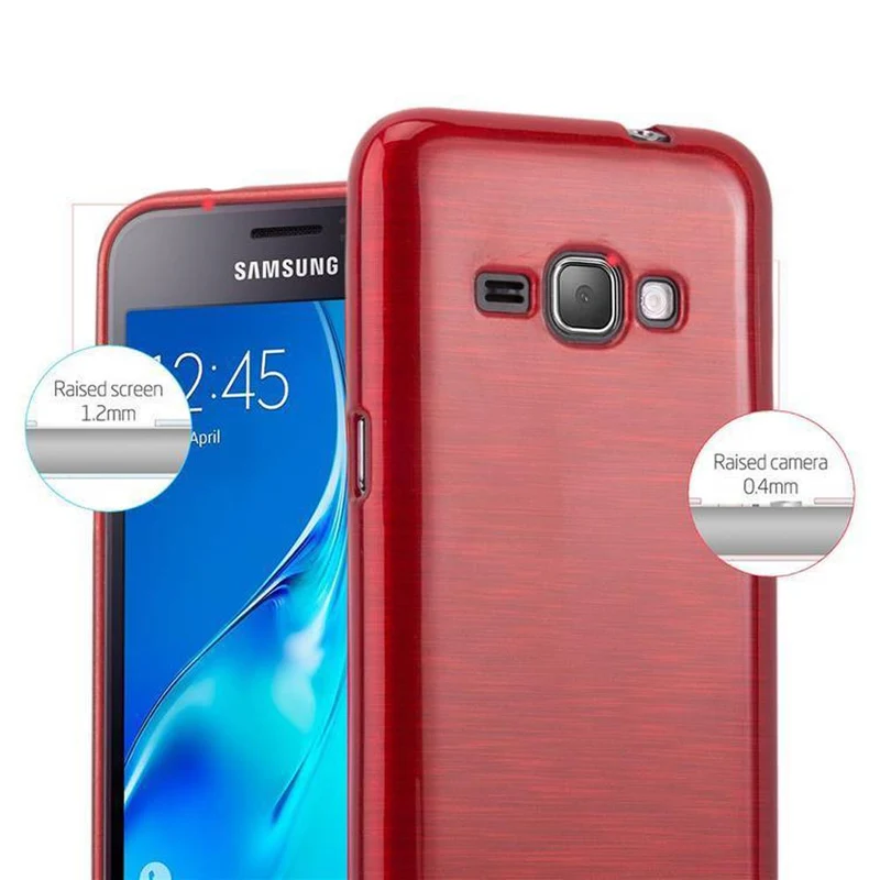 Cadorabo Hülle kompatibel mit Samsung Galaxy J1 2016 Schutzhülle aus flexiblem TPU Silikon im Brushed Design