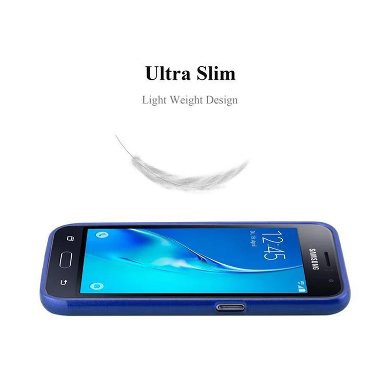 Cadorabo Hülle kompatibel mit Samsung Galaxy J1 2016 Schutzhülle aus flexiblem TPU Silikon im Brushed Design