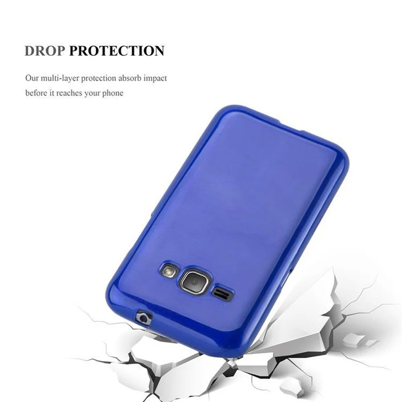 Cadorabo Hülle kompatibel mit Samsung Galaxy J1 2016 Schutzhülle aus flexiblem TPU Silikon im Brushed Design