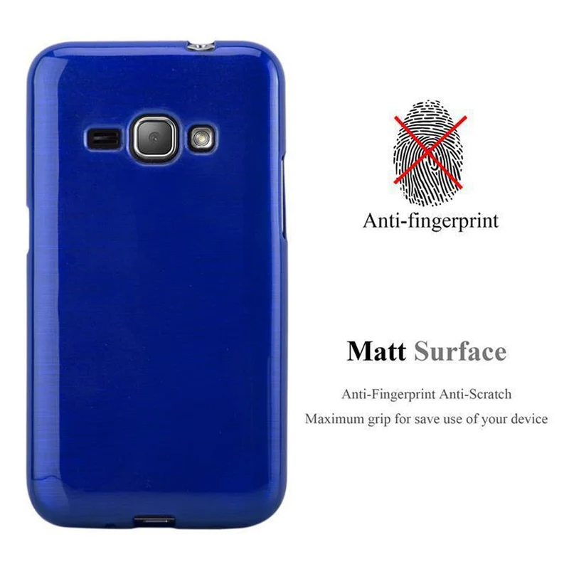 Cadorabo Hülle kompatibel mit Samsung Galaxy J1 2016 Schutzhülle aus flexiblem TPU Silikon im Brushed Design