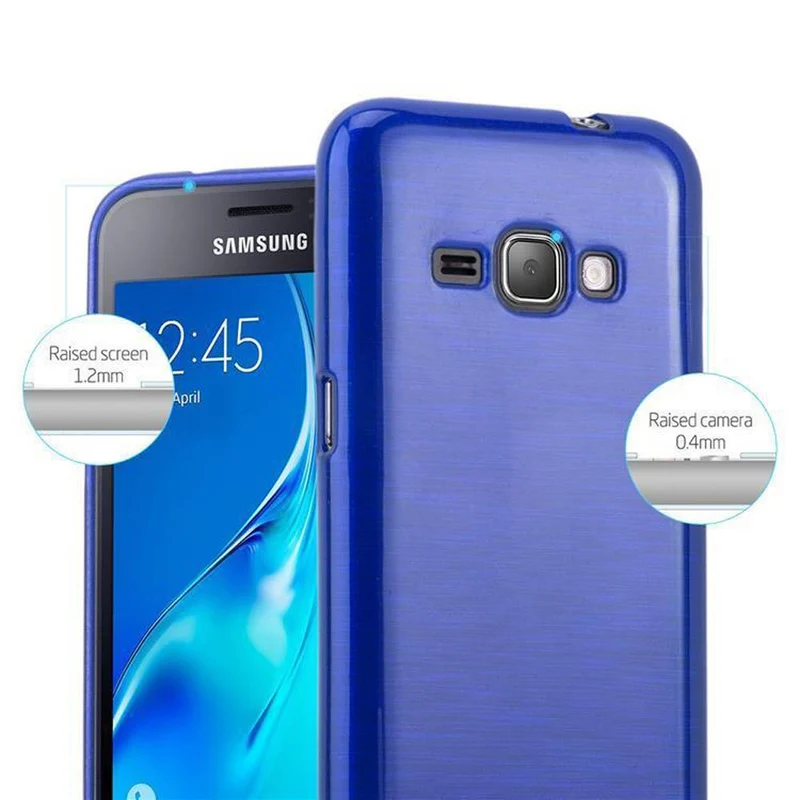 Cadorabo Hülle kompatibel mit Samsung Galaxy J1 2016 Schutzhülle aus flexiblem TPU Silikon im Brushed Design