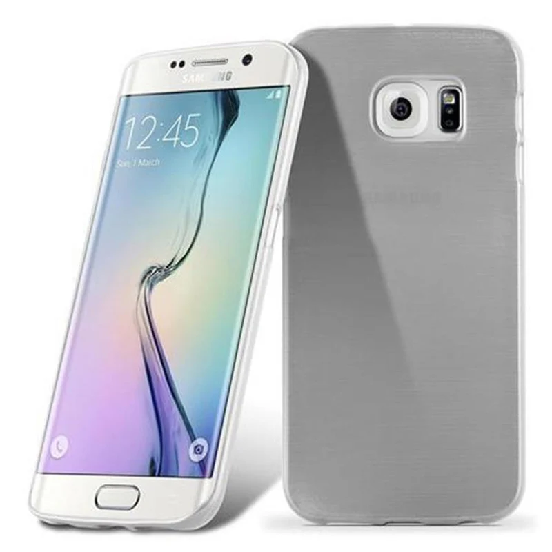 Cadorabo Hülle kompatibel mit Samsung Galaxy S6 EDGE Schutzhülle aus flexiblem TPU Silikon im Brushed Design