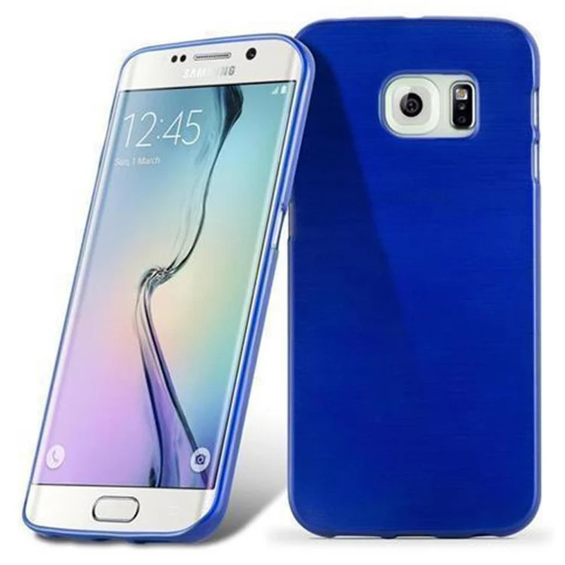 Cadorabo Hülle kompatibel mit Samsung Galaxy S6 EDGE Schutzhülle aus flexiblem TPU Silikon im Brushed Design