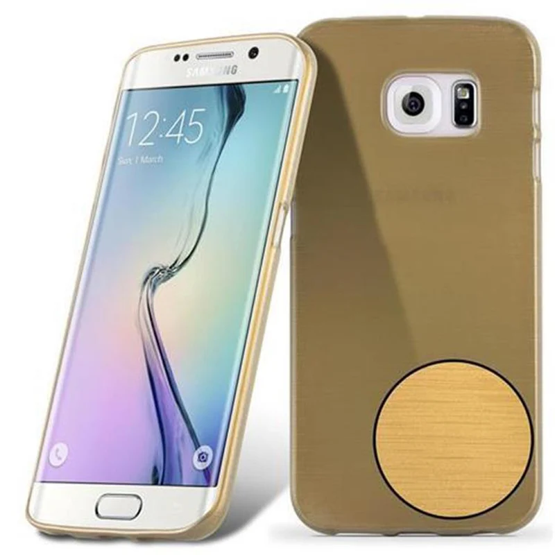 Cadorabo Hülle kompatibel mit Samsung Galaxy S6 EDGE Schutzhülle aus flexiblem TPU Silikon im Brushed Design
