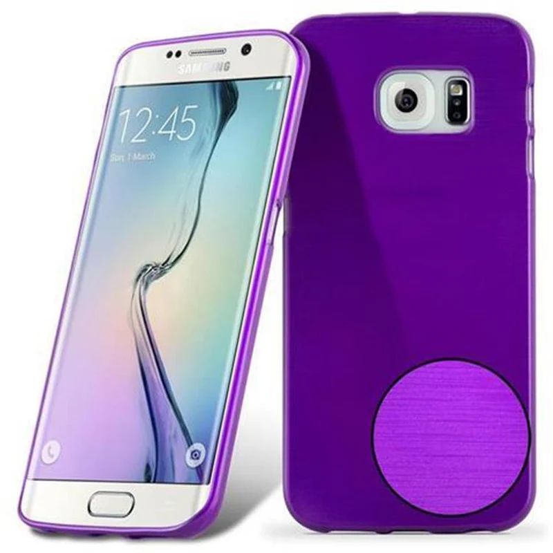 Cadorabo Hülle kompatibel mit Samsung Galaxy S6 EDGE Schutzhülle aus flexiblem TPU Silikon im Brushed Design
