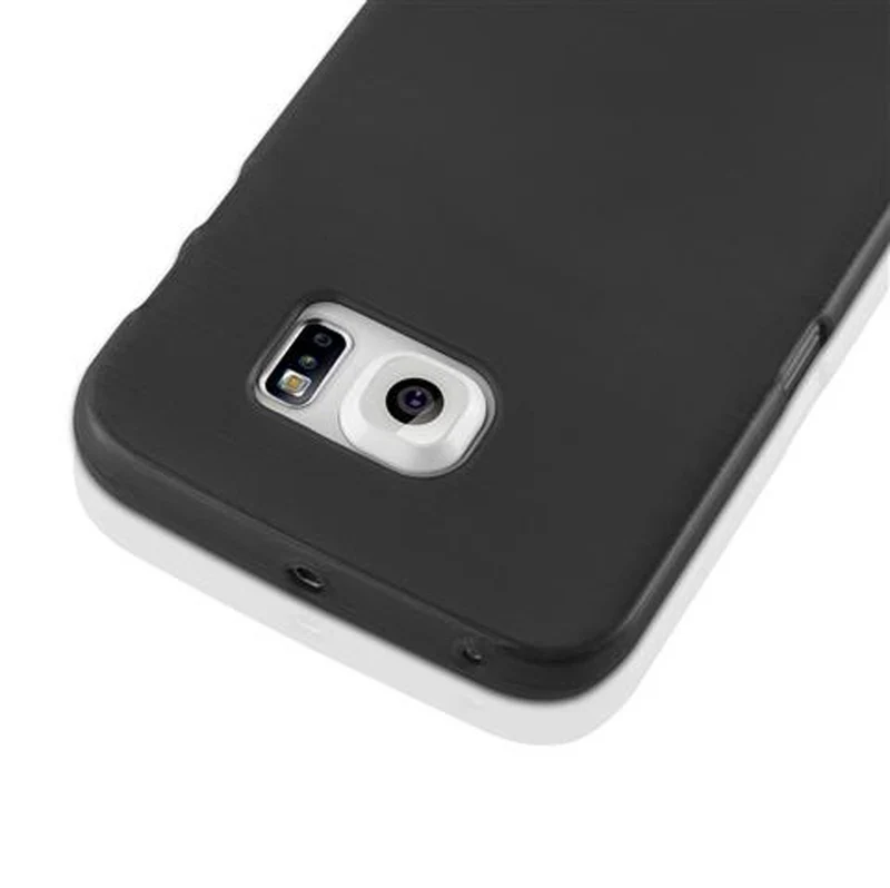 Cadorabo Hülle kompatibel mit Samsung Galaxy S6 EDGE Schutzhülle aus flexiblem TPU Silikon im Brushed Design