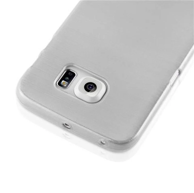 Cadorabo Hülle kompatibel mit Samsung Galaxy S6 EDGE Schutzhülle aus flexiblem TPU Silikon im Brushed Design