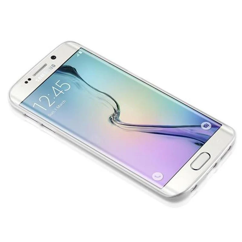 Cadorabo Hülle kompatibel mit Samsung Galaxy S6 EDGE Schutzhülle aus flexiblem TPU Silikon im Brushed Design