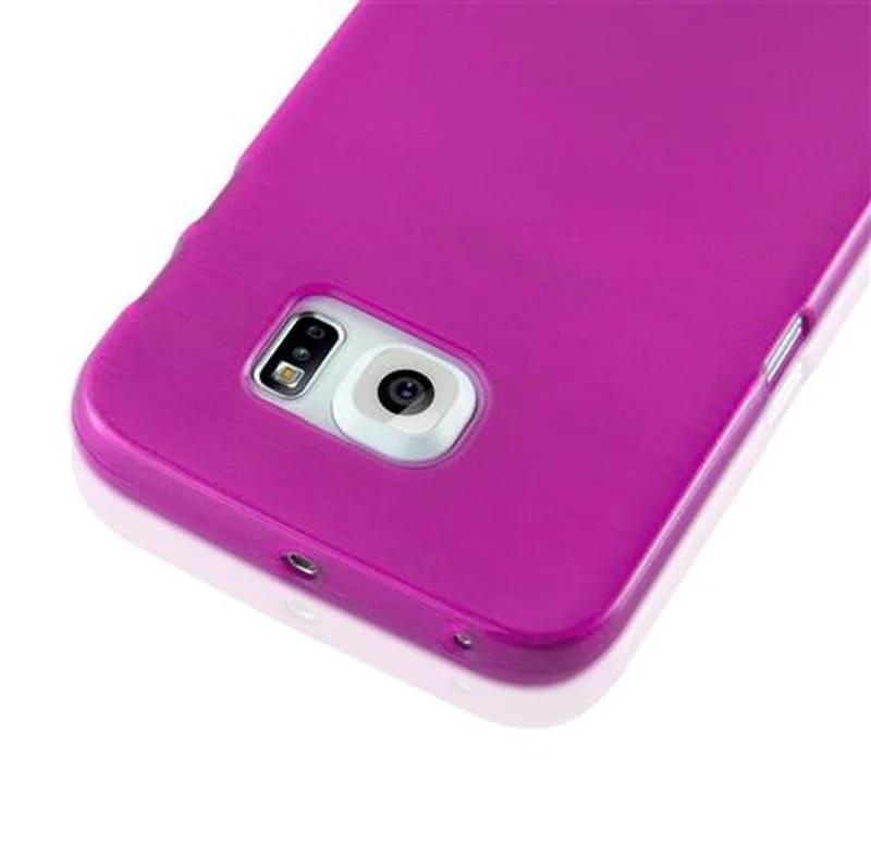 Cadorabo Hülle kompatibel mit Samsung Galaxy S6 EDGE Schutzhülle aus flexiblem TPU Silikon im Brushed Design