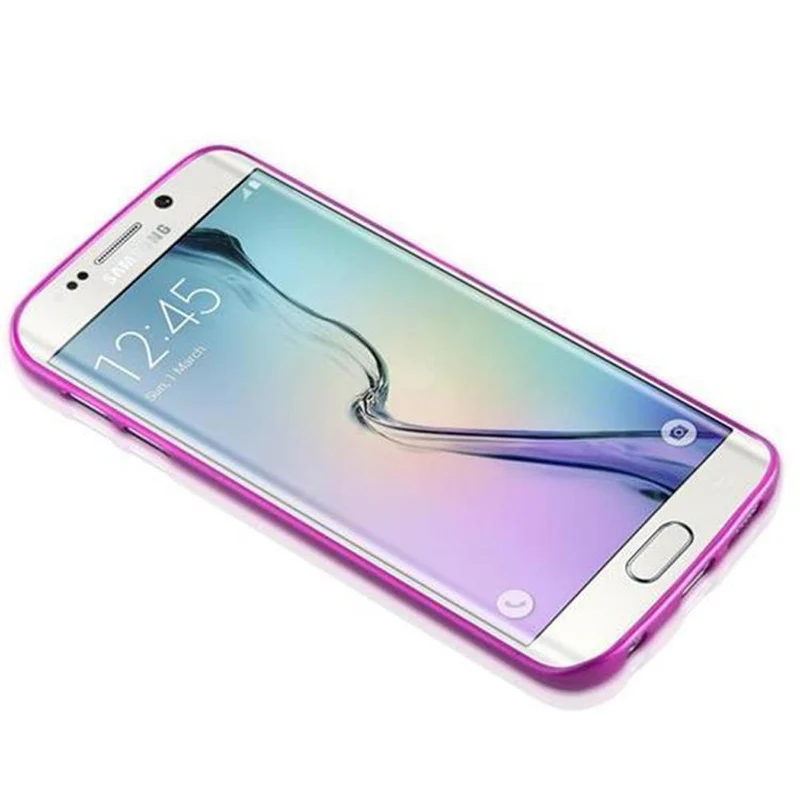 Cadorabo Hülle kompatibel mit Samsung Galaxy S6 EDGE Schutzhülle aus flexiblem TPU Silikon im Brushed Design