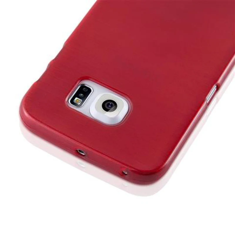 Cadorabo Hülle kompatibel mit Samsung Galaxy S6 EDGE Schutzhülle aus flexiblem TPU Silikon im Brushed Design