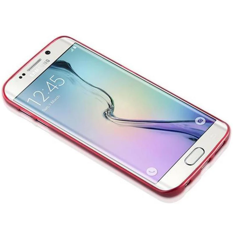 Cadorabo Hülle kompatibel mit Samsung Galaxy S6 EDGE Schutzhülle aus flexiblem TPU Silikon im Brushed Design