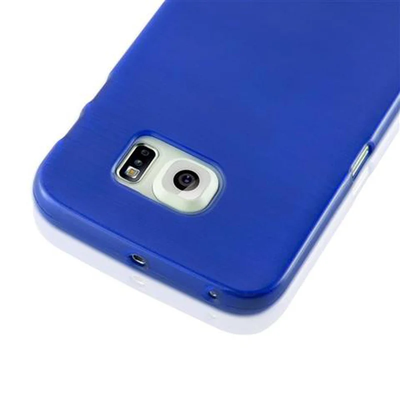 Cadorabo Hülle kompatibel mit Samsung Galaxy S6 EDGE Schutzhülle aus flexiblem TPU Silikon im Brushed Design