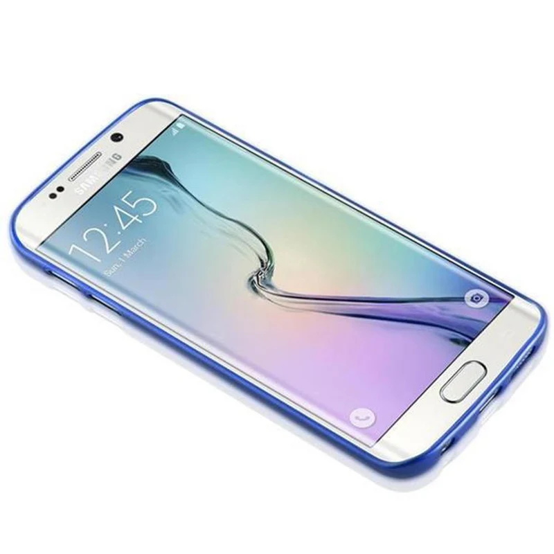 Cadorabo Hülle kompatibel mit Samsung Galaxy S6 EDGE Schutzhülle aus flexiblem TPU Silikon im Brushed Design