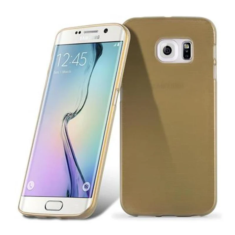 Cadorabo Hülle kompatibel mit Samsung Galaxy S6 EDGE Schutzhülle aus flexiblem TPU Silikon im Brushed Design