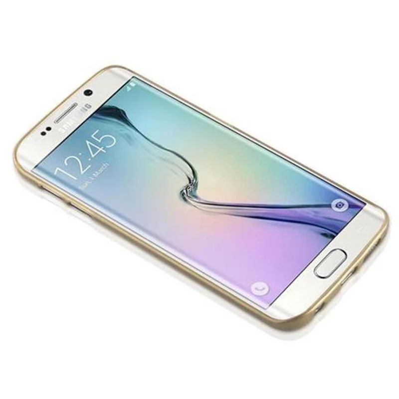 Cadorabo Hülle kompatibel mit Samsung Galaxy S6 EDGE Schutzhülle aus flexiblem TPU Silikon im Brushed Design
