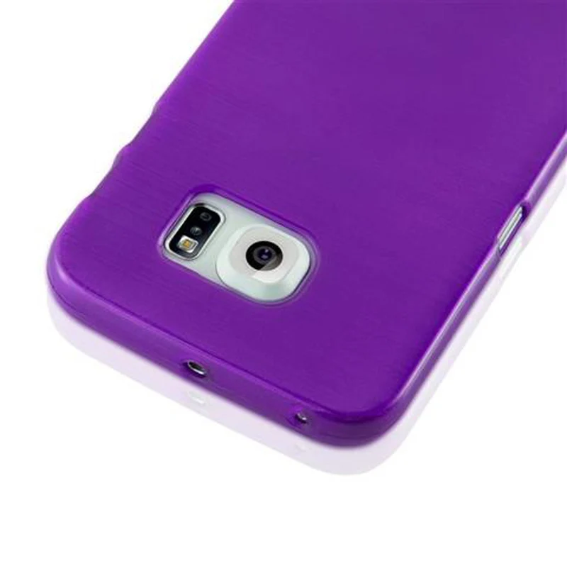 Cadorabo Hülle kompatibel mit Samsung Galaxy S6 EDGE Schutzhülle aus flexiblem TPU Silikon im Brushed Design