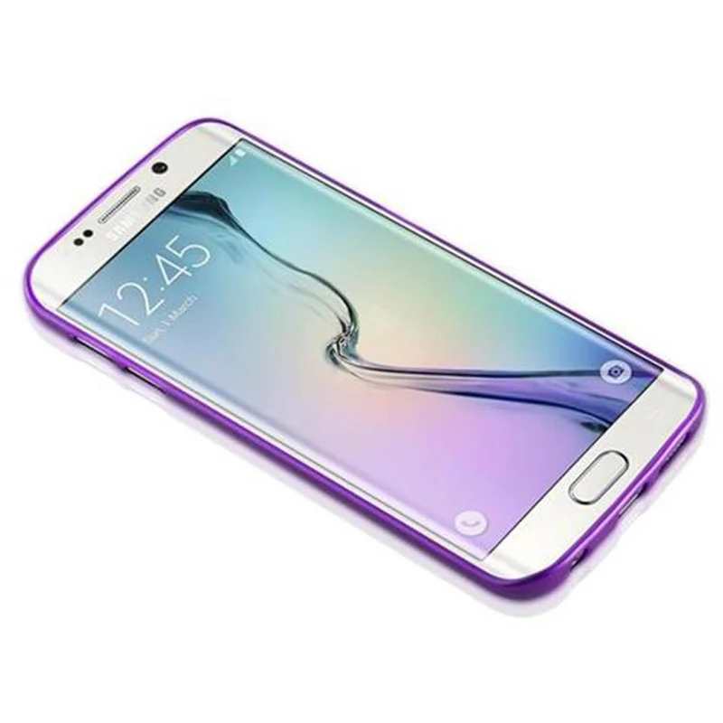 Cadorabo Hülle kompatibel mit Samsung Galaxy S6 EDGE Schutzhülle aus flexiblem TPU Silikon im Brushed Design