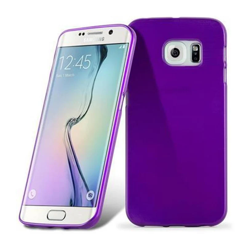 Cadorabo Hülle kompatibel mit Samsung Galaxy S6 EDGE Schutzhülle aus flexiblem TPU Silikon im Brushed Design