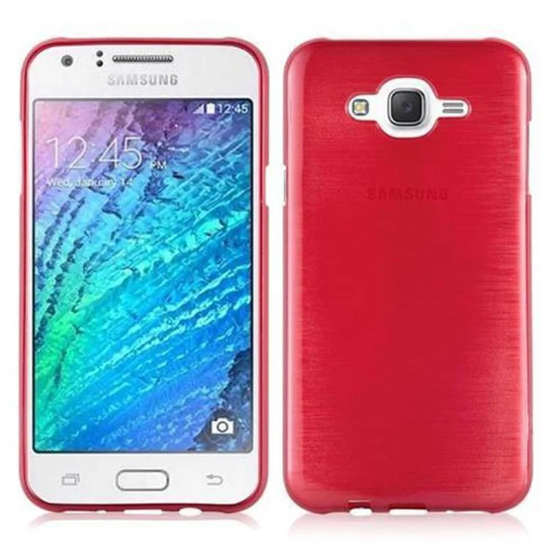 Cadorabo Hülle kompatibel mit Samsung Galaxy J7 2015 Schutzhülle aus flexiblem TPU Silikon im Brushed Design