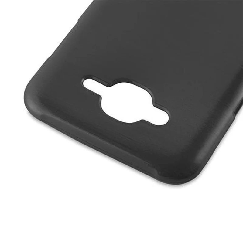 Cadorabo Hülle kompatibel mit Samsung Galaxy J7 2015 Schutzhülle aus flexiblem TPU Silikon im Brushed Design