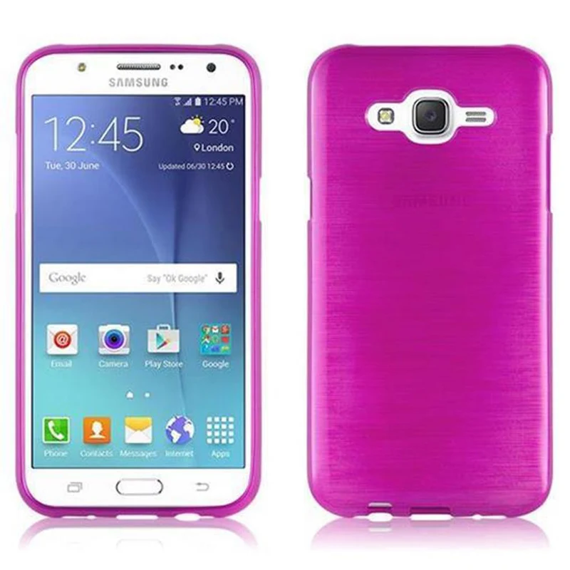 Cadorabo Hülle kompatibel mit Samsung Galaxy J5 2015 Schutzhülle aus flexiblem TPU Silikon im Brushed Design