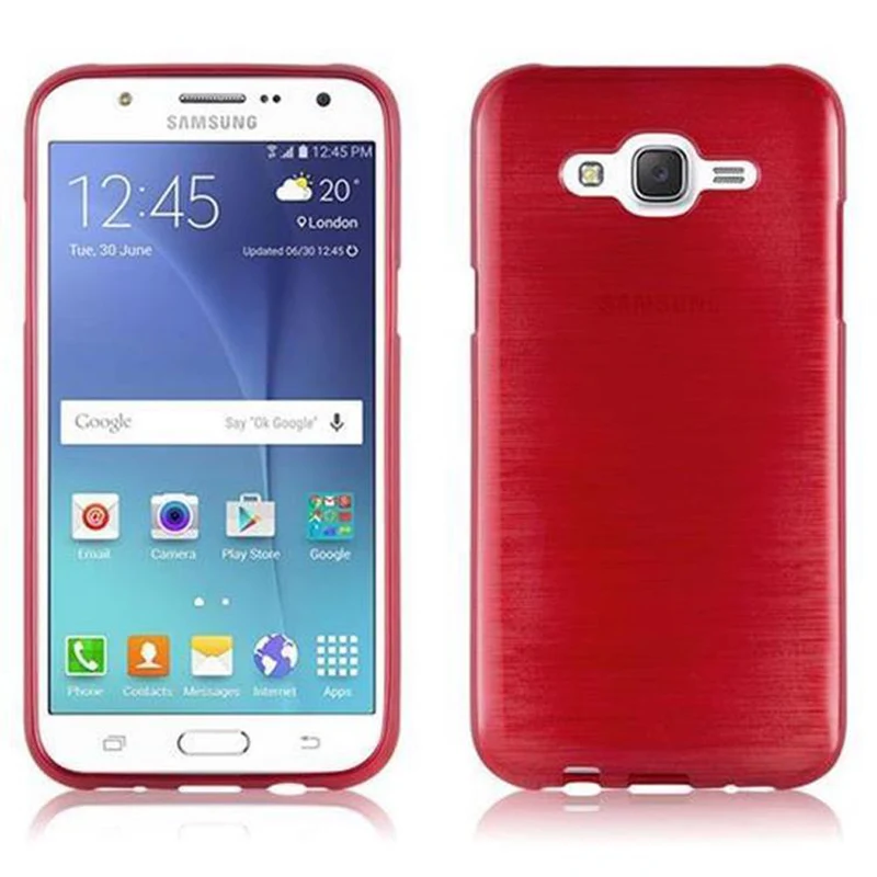 Cadorabo Hülle kompatibel mit Samsung Galaxy J5 2015 Schutzhülle aus flexiblem TPU Silikon im Brushed Design