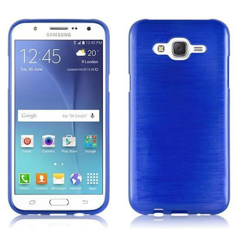 Cadorabo Hülle kompatibel mit Samsung Galaxy J5 2015 Schutzhülle aus flexiblem TPU Silikon im Brushed Design