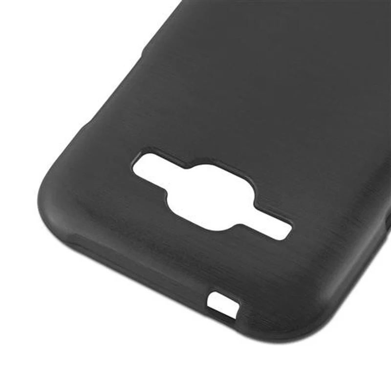 Cadorabo Hülle kompatibel mit Samsung Galaxy J1 2015 Schutzhülle aus flexiblem TPU Silikon im Brushed Design