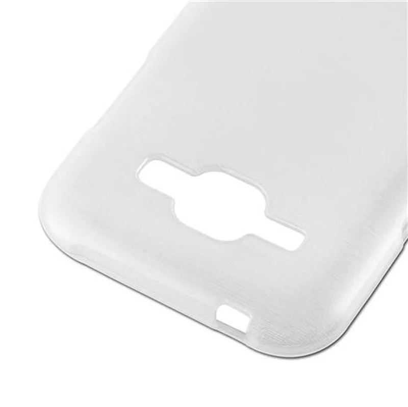 Cadorabo Hülle kompatibel mit Samsung Galaxy J1 2015 Schutzhülle aus flexiblem TPU Silikon im Brushed Design