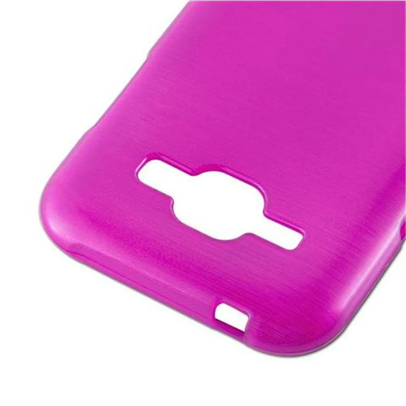 Cadorabo Hülle kompatibel mit Samsung Galaxy J1 2015 Schutzhülle aus flexiblem TPU Silikon im Brushed Design