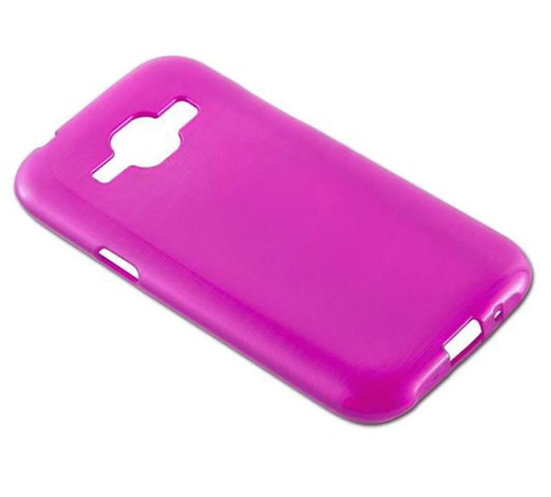 Cadorabo Hülle kompatibel mit Samsung Galaxy J1 2015 Schutzhülle aus flexiblem TPU Silikon im Brushed Design