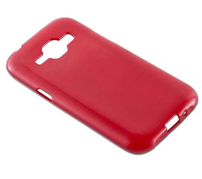 Cadorabo Hülle kompatibel mit Samsung Galaxy J1 2015 Schutzhülle aus flexiblem TPU Silikon im Brushed Design