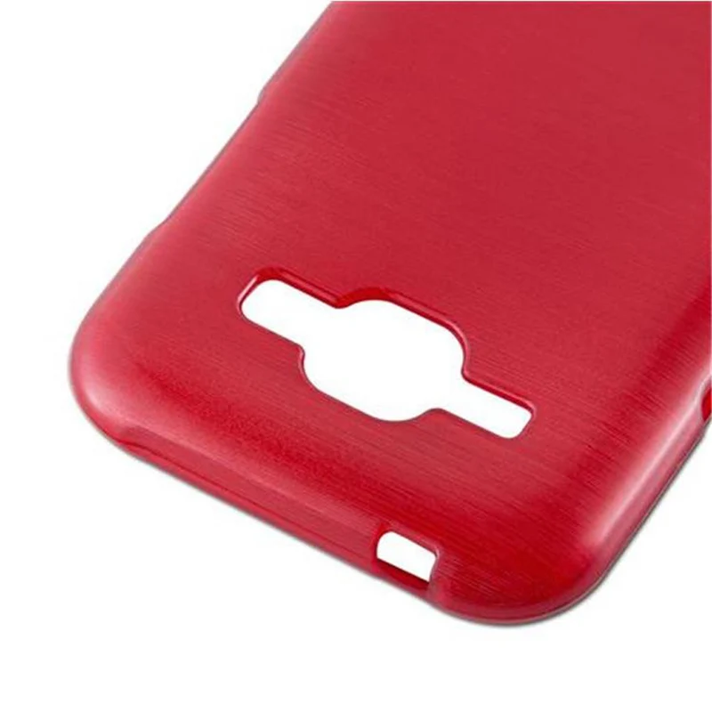 Cadorabo Hülle kompatibel mit Samsung Galaxy J1 2015 Schutzhülle aus flexiblem TPU Silikon im Brushed Design