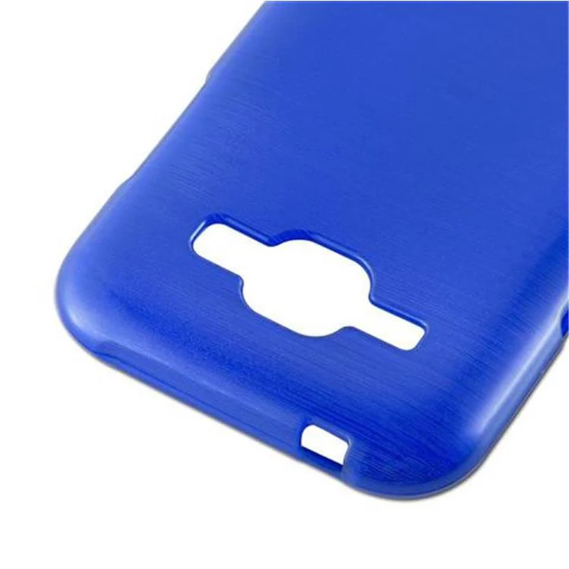 Cadorabo Hülle kompatibel mit Samsung Galaxy J1 2015 Schutzhülle aus flexiblem TPU Silikon im Brushed Design