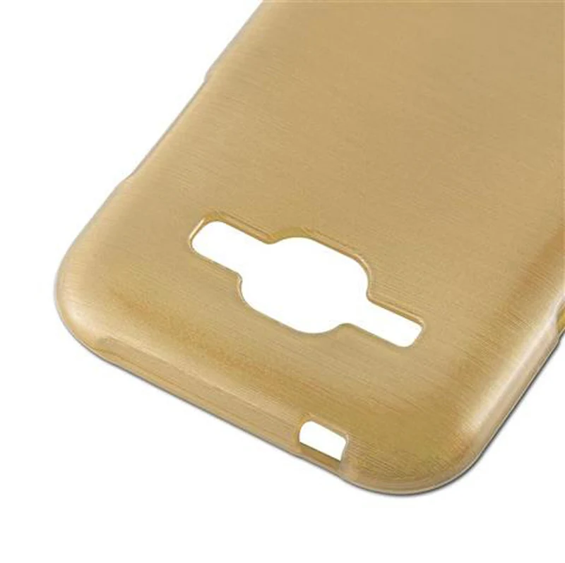 Cadorabo Hülle kompatibel mit Samsung Galaxy J1 2015 Schutzhülle aus flexiblem TPU Silikon im Brushed Design