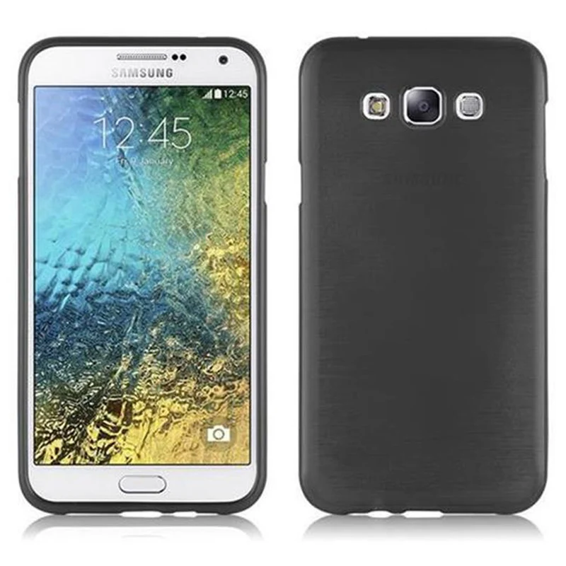 Cadorabo Hülle kompatibel mit Samsung Galaxy E7 Schutzhülle aus flexiblem TPU Silikon im Brushed Design