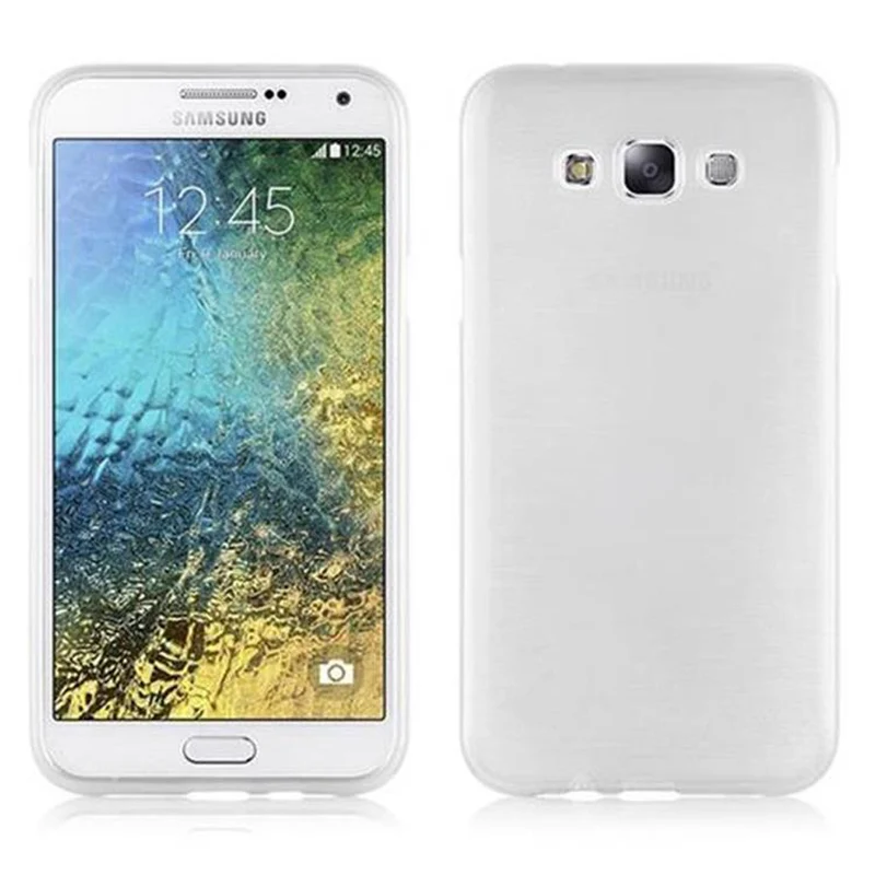 Cadorabo Hülle kompatibel mit Samsung Galaxy E7 Schutzhülle aus flexiblem TPU Silikon im Brushed Design