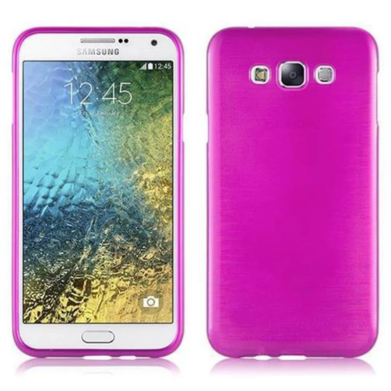 Cadorabo Hülle kompatibel mit Samsung Galaxy E7 Schutzhülle aus flexiblem TPU Silikon im Brushed Design