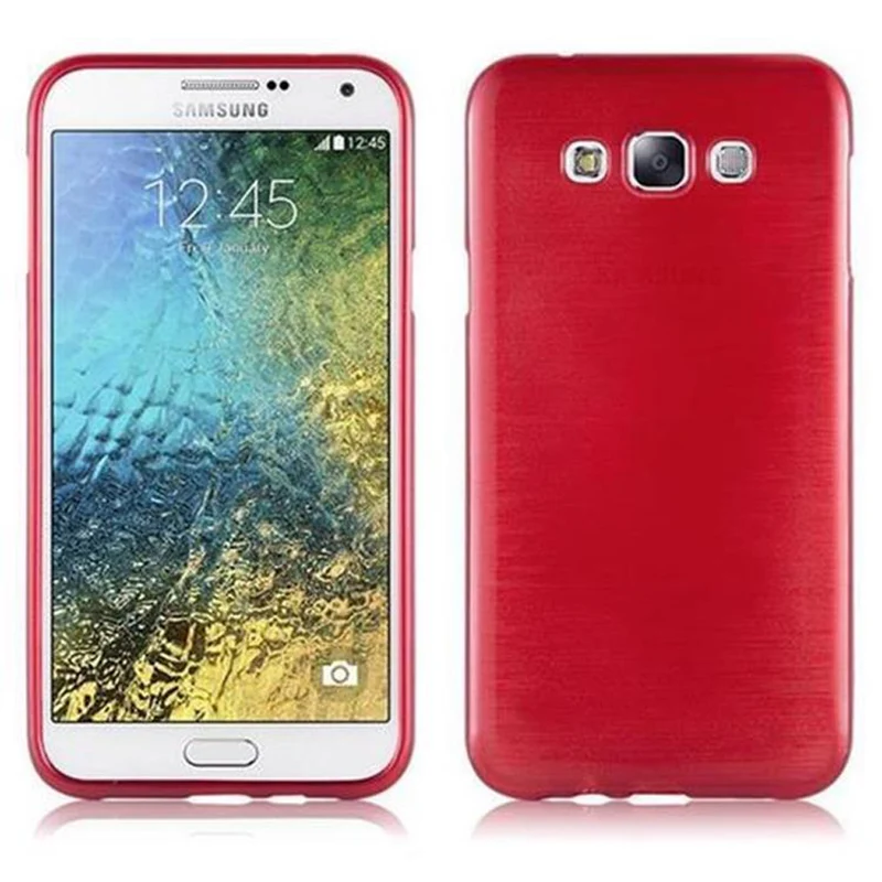 Cadorabo Hülle kompatibel mit Samsung Galaxy E7 Schutzhülle aus flexiblem TPU Silikon im Brushed Design