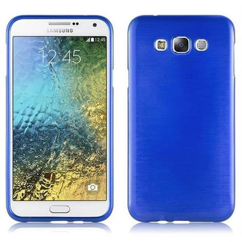 Cadorabo Hülle kompatibel mit Samsung Galaxy E7 Schutzhülle aus flexiblem TPU Silikon im Brushed Design