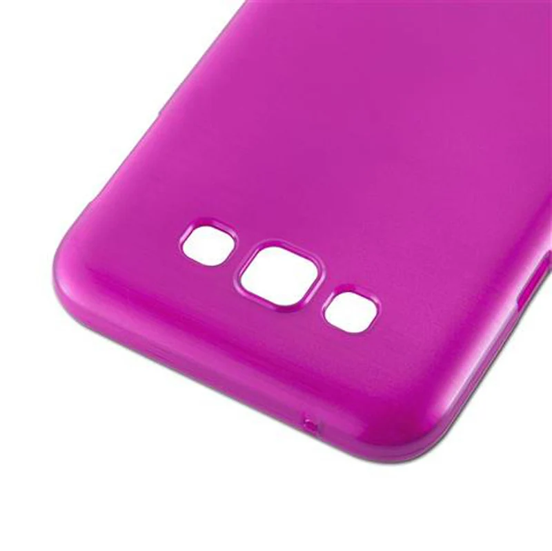 Cadorabo Hülle kompatibel mit Samsung Galaxy E7 Schutzhülle aus flexiblem TPU Silikon im Brushed Design
