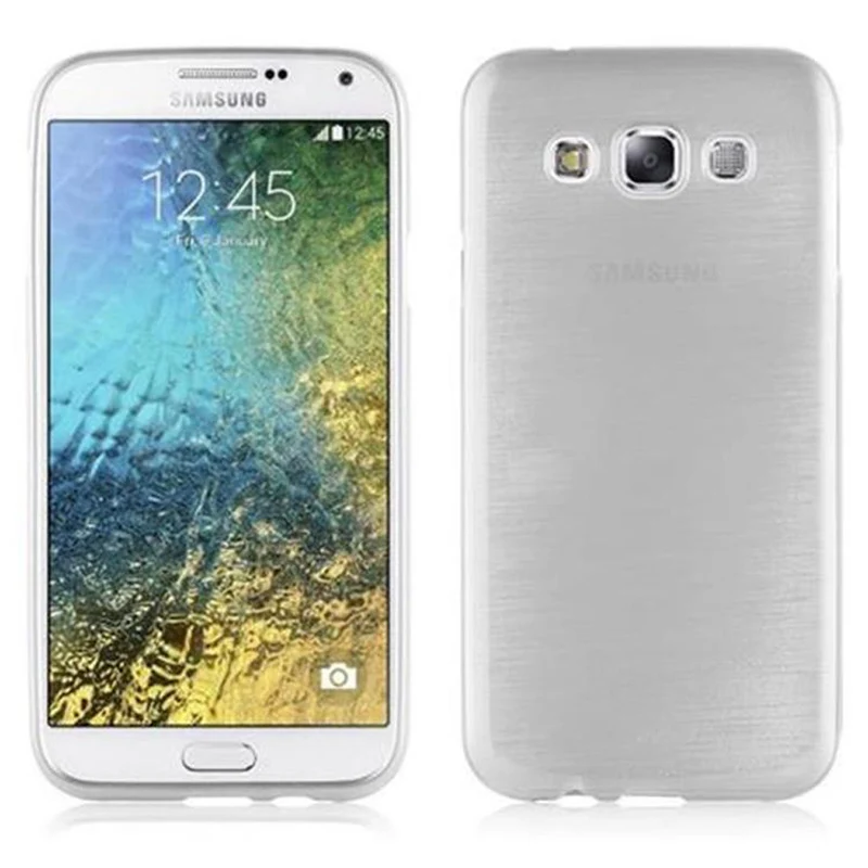 Cadorabo Hülle kompatibel mit Samsung Galaxy E5 Schutzhülle aus flexiblem TPU Silikon im Brushed Design