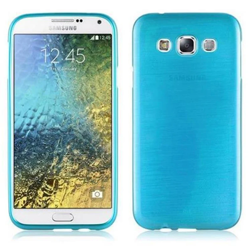 Cadorabo Hülle kompatibel mit Samsung Galaxy E5 Schutzhülle aus flexiblem TPU Silikon im Brushed Design