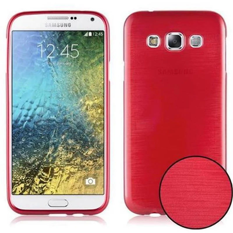 Cadorabo Hülle kompatibel mit Samsung Galaxy E5 Schutzhülle aus flexiblem TPU Silikon im Brushed Design