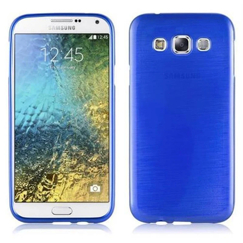 Cadorabo Hülle kompatibel mit Samsung Galaxy E5 Schutzhülle aus flexiblem TPU Silikon im Brushed Design