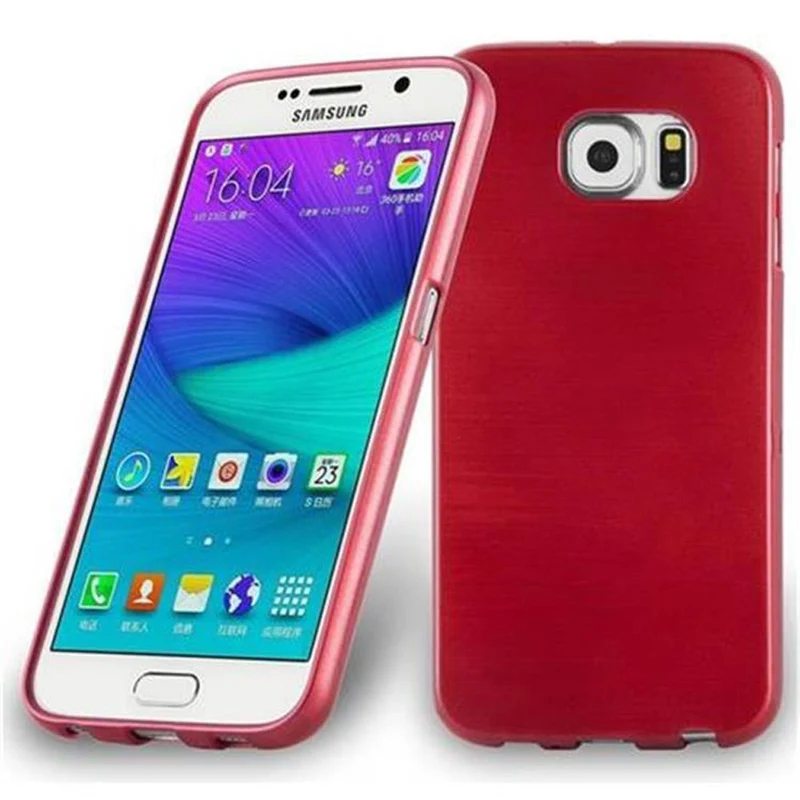 Cadorabo Hülle kompatibel mit Samsung Galaxy S6 Schutzhülle aus flexiblem TPU Silikon im Brushed Design
